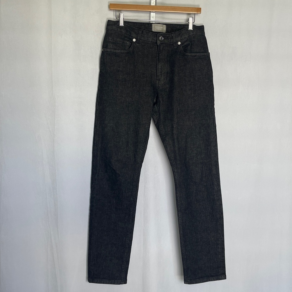 Everlane Men's The Selvedge Slim Fit Jeans Sz 32 Black Rinse Organic Cotton EUC